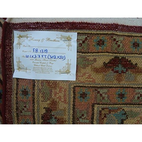 Red Floral Love Mahal Exclusive Designed Hand Knotted Runner Rug'