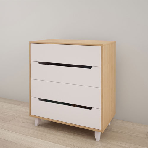 Nordik Contemporary 4-Drawer Chest - Natural Maple