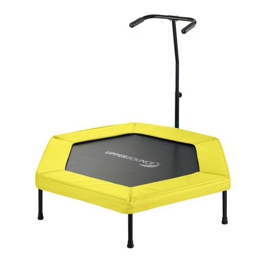 Upper Bounce® 50" Mini Hexagonal Fitness Trampoline with Adjustable Handrail - Yellow