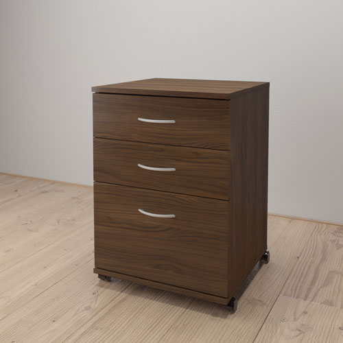 Nexera 3 Drawer Vertical File Cabinet, Walnut Filing Cabinet 3 Drawer
