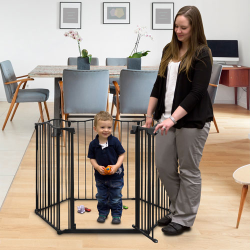Bily Superyard Hardware Mounted/Freestanding Safety Gate - Black