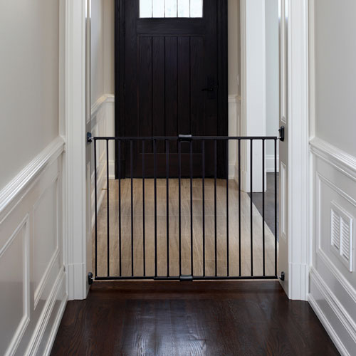 Barrière de sécurité extensible fixée par ferrures de Bily - Bronze