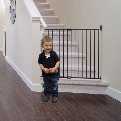 Barrière de sécurité extensible fixée par ferrures de Bily - Bronze