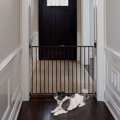 Barrière de sécurité extensible fixée par ferrures de Bily - Bronze