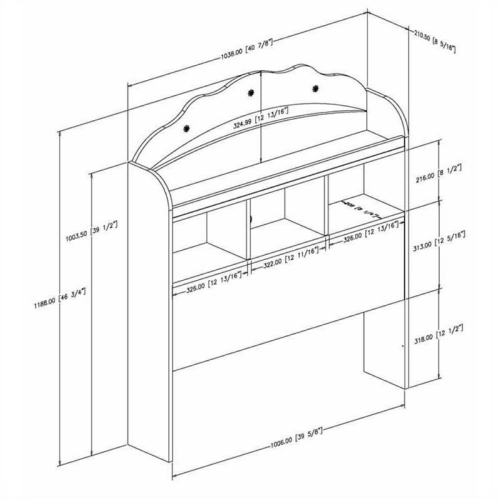 South Shore Tiara Twin Bookcase Headboard, Pure White
