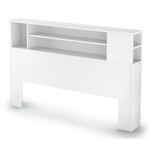 South Shore Fusion Full/Queen Bookcase Headboard, Pure White