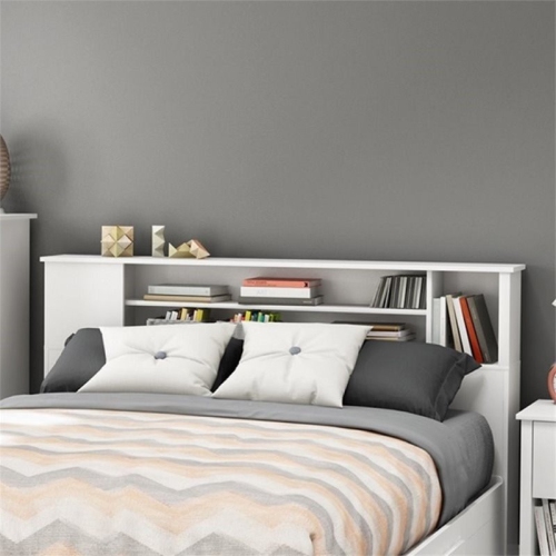South Shore Fusion Full/Queen Bookcase Headboard, Pure White