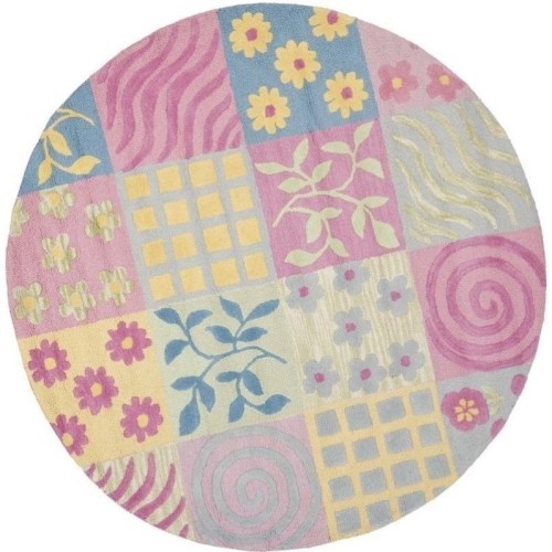 Tapis Rond Crayon Multicolore