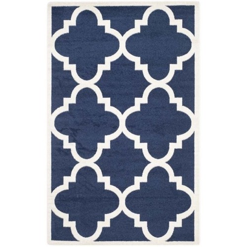 SAFAVIEH  Amherst Navy Indoor Outdoor Rug - 5' X 8'