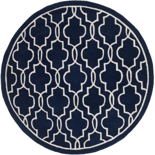 Safavieh Chatham Dark Blue Contemporary Rug - Round 5'