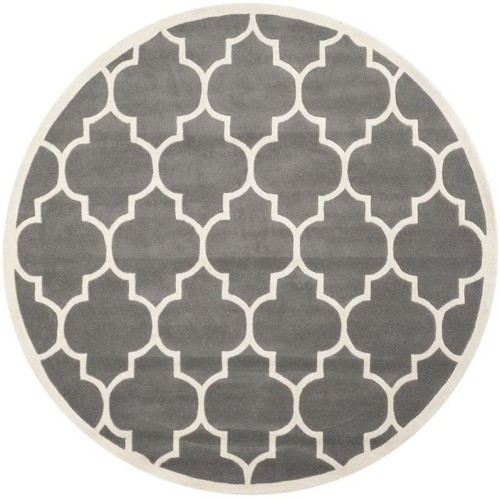 Safavieh Chatham Dark Grey Contemporary Rug - Round 7'