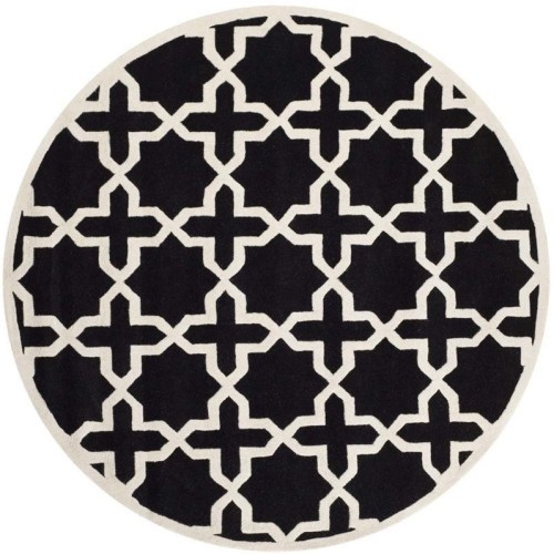 Image 1 of 1.. Safavieh Chatham Black Contemporary Rug - Round 7'