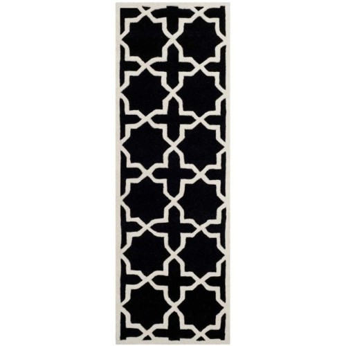 Tapis contemporain noir Chatham de Safavieh - Tapis chemin 2 pi 3 po x 11 pi