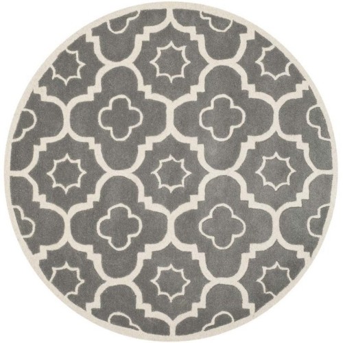 Safavieh Chatham Dark Grey Contemporary Rug - Round 5'