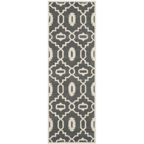 Tapis contemporain de Safavieh Chatham, gris foncé - Runner 2 pi 3 po x 7 pi