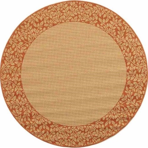 Image 1 of 1.. Safavieh Courtyard Natural Indoor Outdoor Rug - Round 7'10"