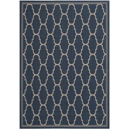 Tapis d’intérieur bleu marine de Safavieh Courtyard - 8 pi x 11 pi 2 po