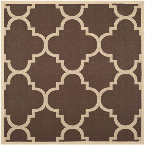 Image 1 of 1.. Safavieh Courtyard Dark Brown Indoor Outdoor Rug - Square 4'