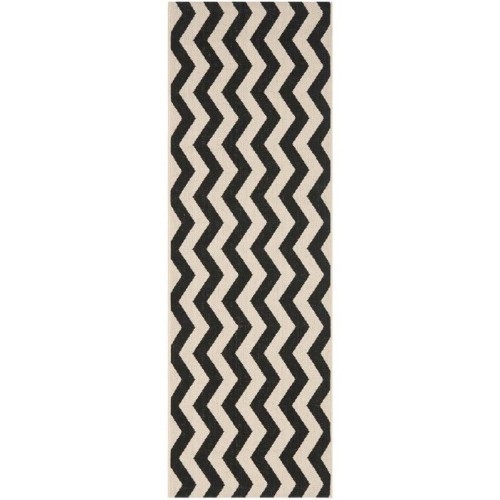 Tapis d’intérieur noir Courtyard de Safavieh - Tapis de passage 2 pi 3 po x 10 pi