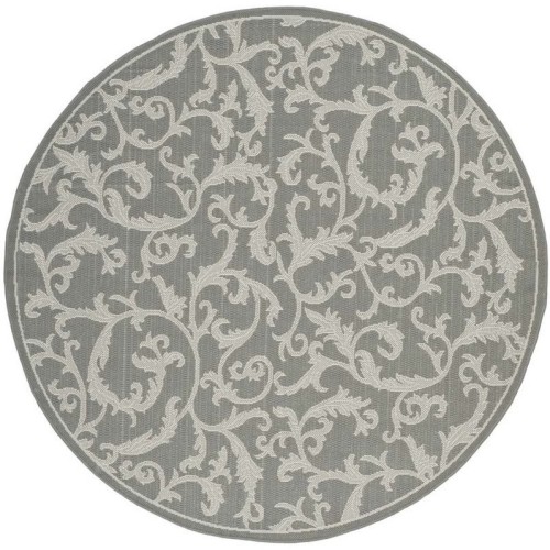 Tapis extérieur anthracite Courtyard de Safavieh - rond 5 pi 3 po
