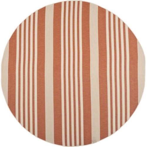 Image 1 of 1.. Safavieh Courtyard Terracotta Indoor Outdoor Rug - Round 7'10"