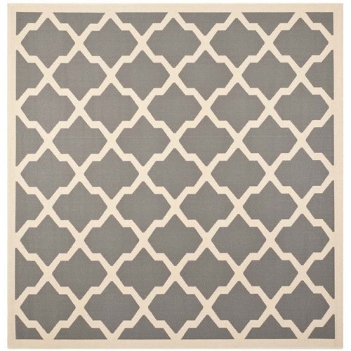 Tapis d’intérieur et d’extérieur Courtyard Anthracite de Safah - carré 5 pi 3 po