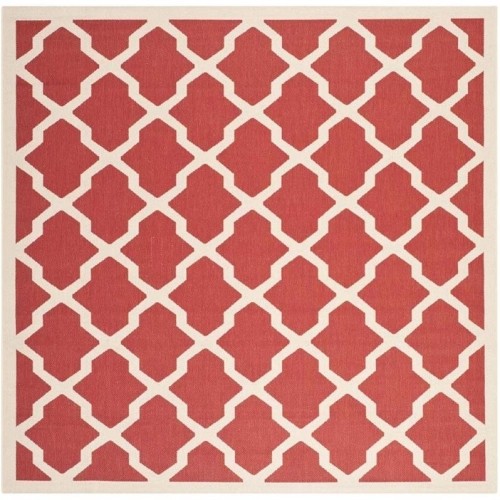 Image 1 of 1.. Safavieh Courtyard Red Indoor Outdoor Rug - Square 7'10"
