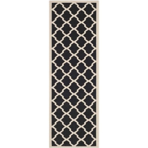 Tapis d’intérieur noir Courtyard de Safavieh - Tapis de passage 2 pi 3 po x 6 pi 7 po