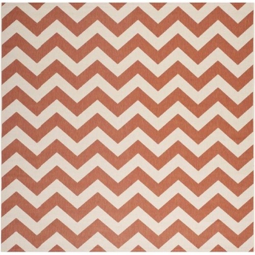 Safavieh Courtyard Terracotta Indoor Outdoor Rug - Square 5'3"