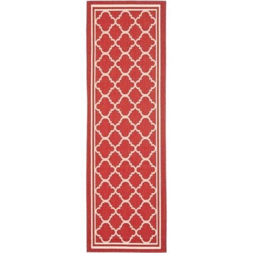 Tapis de corridor de 2 pi 4 po x 12 pi pour l’intérieur Courtyard de Safah – Rouge