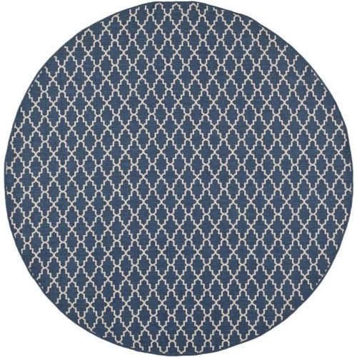 Safavieh Courtyard Navy Indoor Outdoor Rug - Round 4'