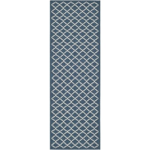 Tapis d’intérieur bleu marine de Safaeh Courtyard - Runner 2 pi 3 po x 20 pi