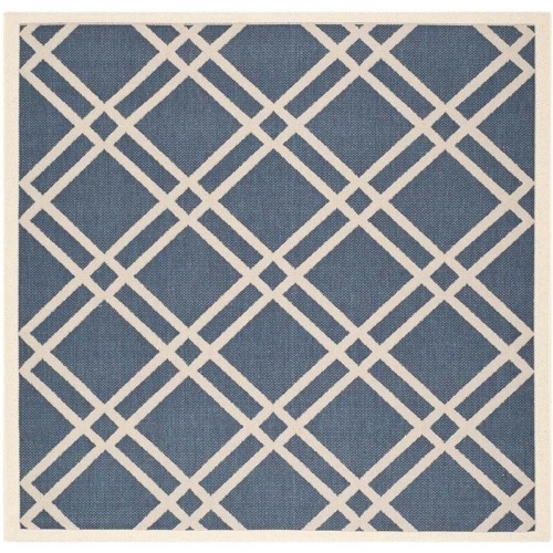 Image 1 of 1.. Safavieh Courtyard Navy Indoor Outdoor Rug - Square 4'