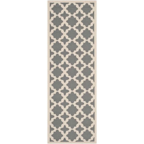 Tapis d’intérieur anthracite Courtyard de SafaFilh - Tapis décoratif 2 pi 3 po x 8 pi
