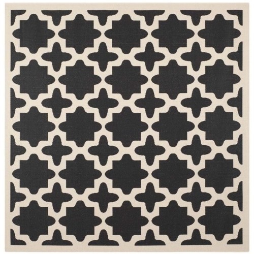 Tapis d’intérieur noir Courtyard de Safavieh - carré 5 pi 3 po