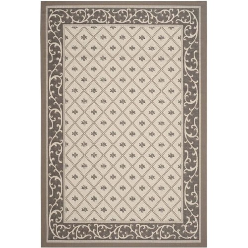 Safavieh Courtyard Beige Indoor Outdoor Rug - 6'7" x 9'6"