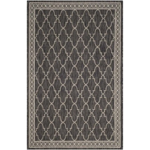 Image 1 of 1.. Safavieh Courtyard Black Indoor Outdoor Rug - Runner 2'3" x 8'