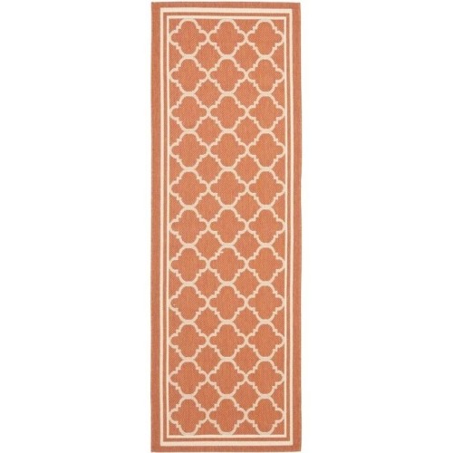 Tapis d’intérieur en terre cuite Courtyard de Safavieh - Tapis chemin 2 pi 3 po x 8 pi