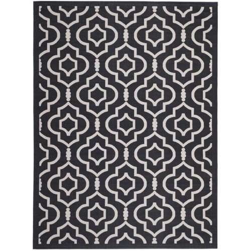 Image 1 of 1.. Safavieh Courtyard Black Indoor Outdoor Rug - 9' x 12'