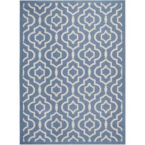 Image 1 of 1.. Safavieh Courtyard Blue Indoor Outdoor Rug - 4' x 5'7"