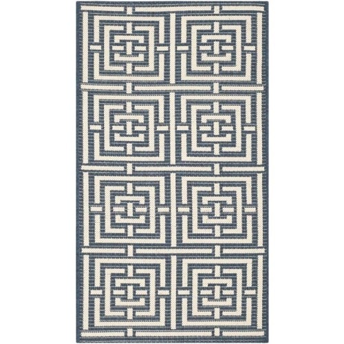 Image 1 of 1.. Safavieh Courtyard Navy Indoor Outdoor Rug - 2' x 3'7"