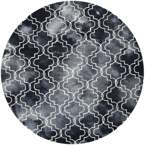 Tapis contemporain de 7 pi de Safavieh en graphite teint - rond