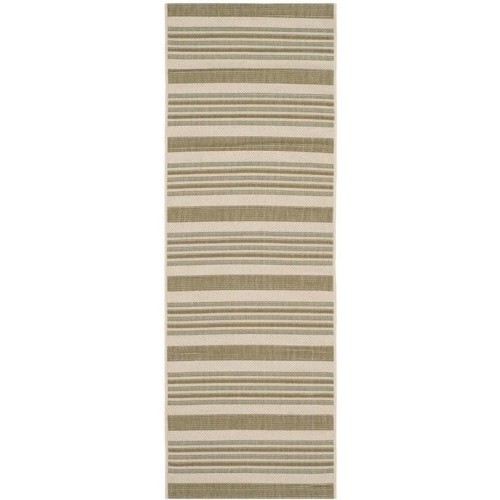 SAFAVIEH  Courtyard Beige Indoor Outdoor Rug - Runner 2'3" X 6'7"