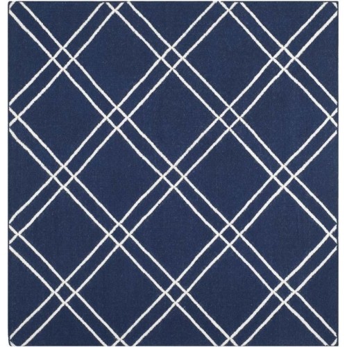 Safavieh Dhurries Navy Contemporary Rug - Square 6'