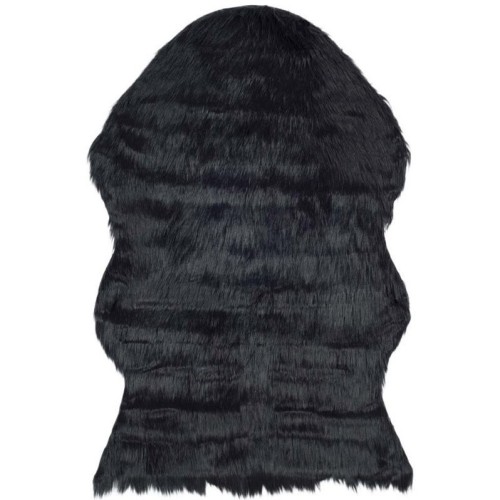 Safavieh Faux Sheep Skin Black Contemporary Rug - 2' x 3'