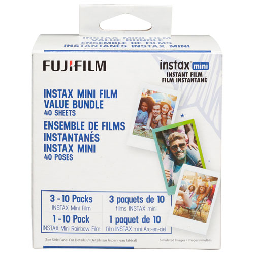Ens économique 4 paquets de films instantanés Instax Mini de Fujifilm - 40 feuilles -Exclusivité BBY
