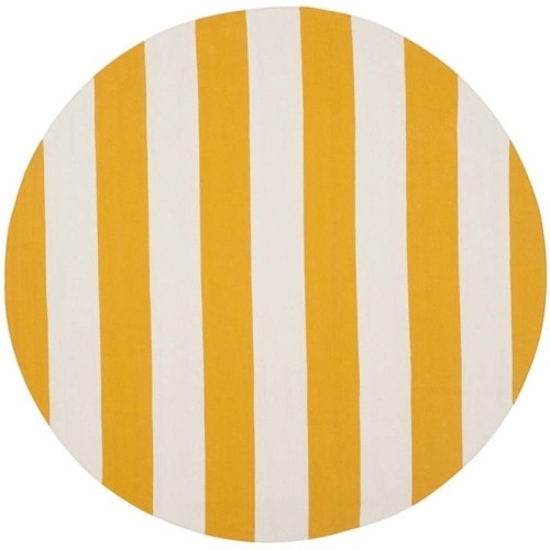 Tapis contemporain jaune Safah Montauk - rond 6 pi