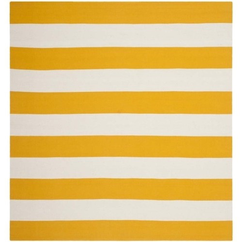 Tapis contemporain jaune Safah Montauk - carré 8 pi