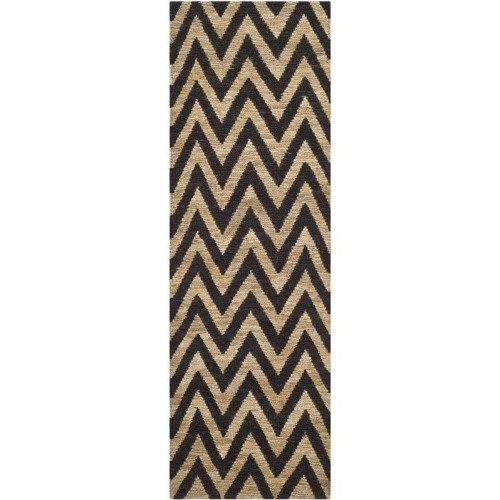 SAFAVIEH  Organic Black Contemporary Rug - Runner 2'6" X 6'