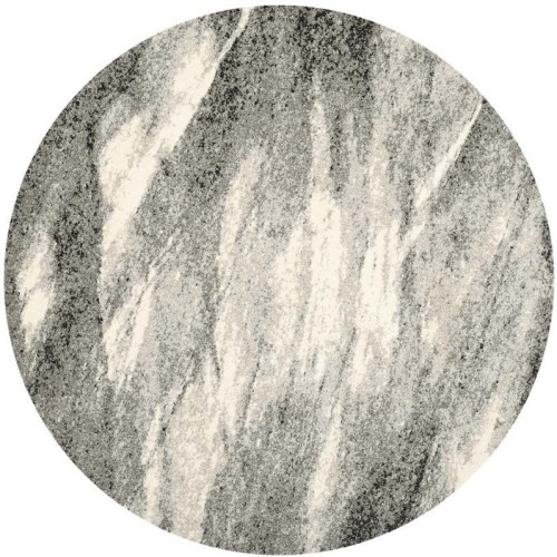 SAFAVIEH  Retro Grey Contemporary Rug - Round 8'